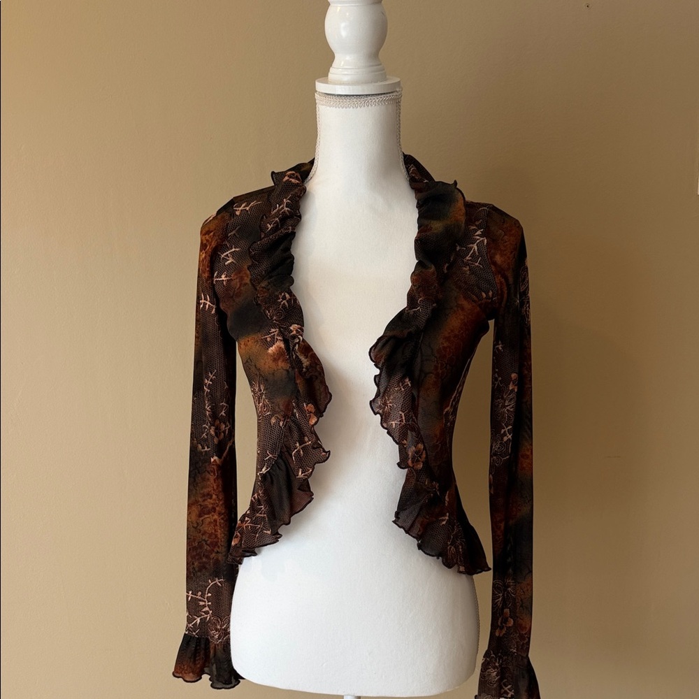 Have Ruffled Black and Brown Women's Blouse